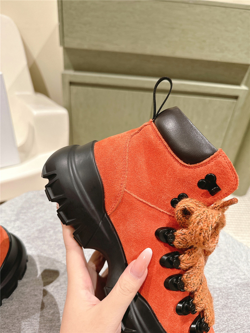 D10r orange lace-up high-top ankle boots