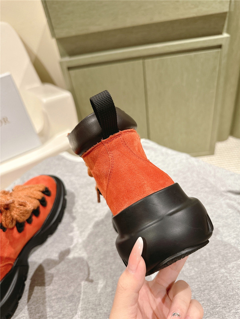D10r orange lace-up high-top ankle boots