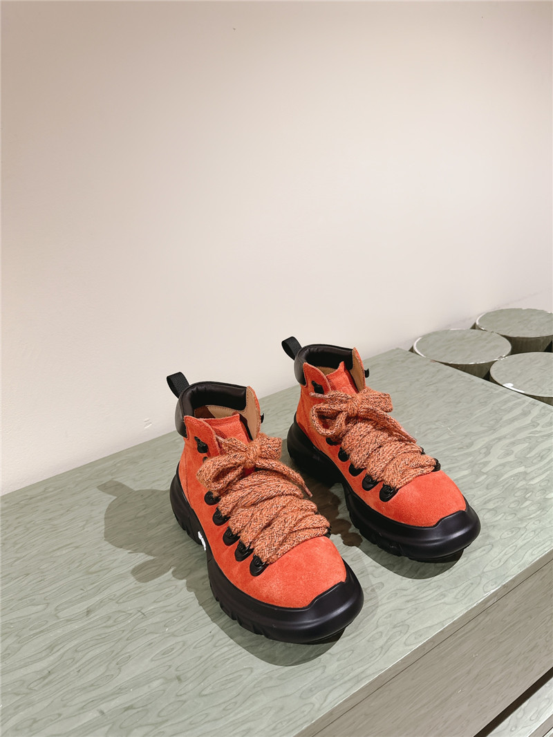 D10r orange lace-up high-top ankle boots