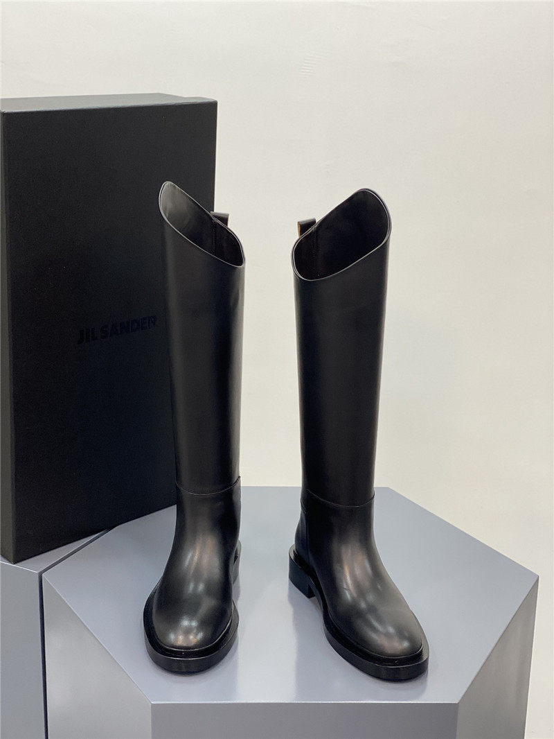 Jil Sander Black Leather Riding Boots