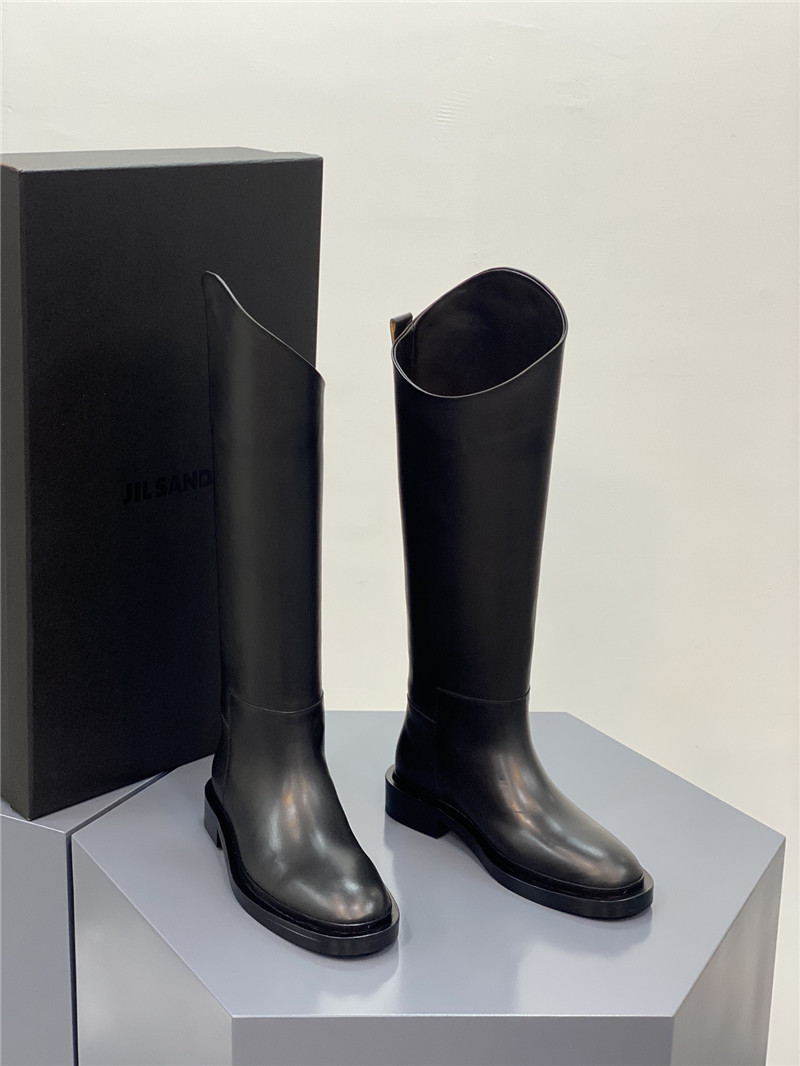 Jil Sander Black Leather Riding Boots