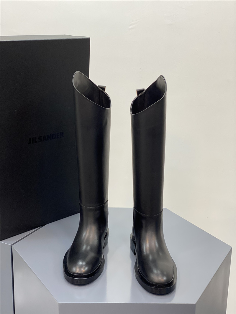 Jil Sander Black Leather Riding Boots
