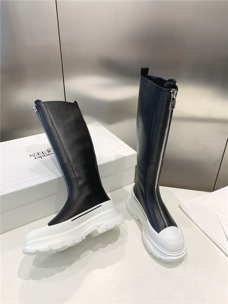 a1exa*der Mcqv*en tread slick knee-high boots