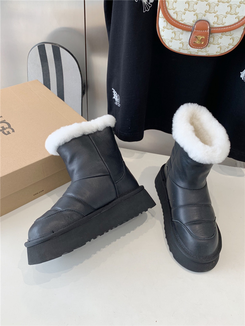 UGG Black Calfskin Snow Boots