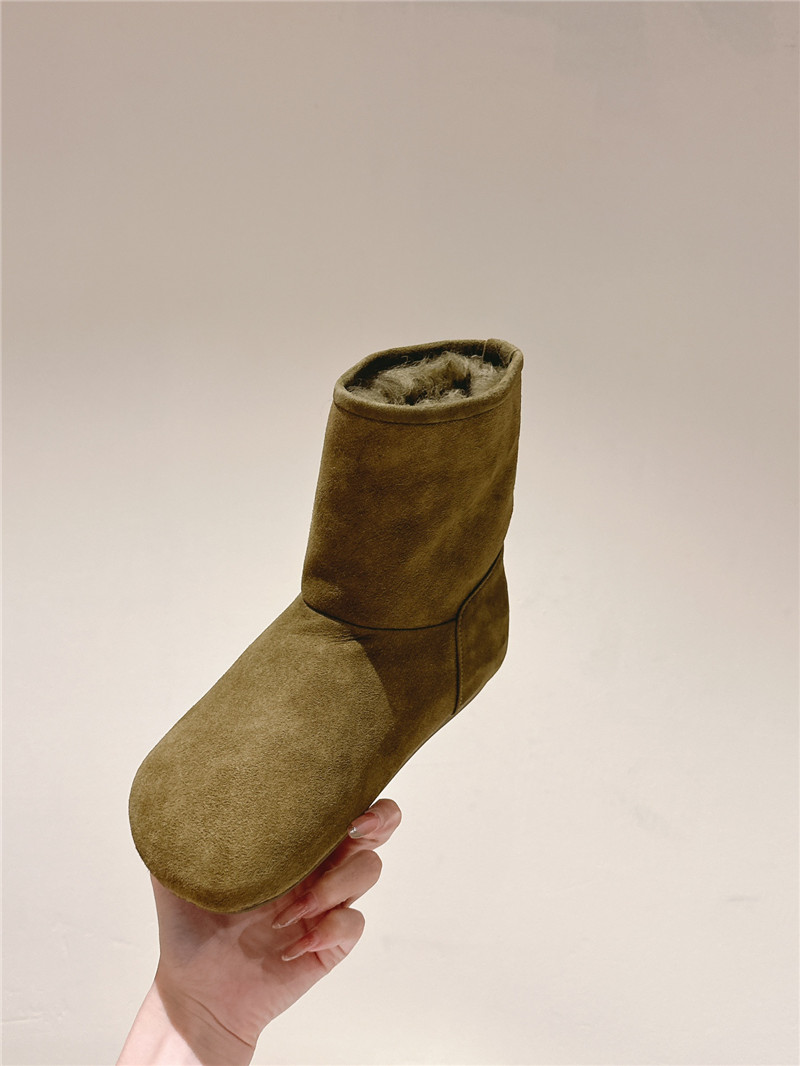 L0ew* green suede lago shearling boots
