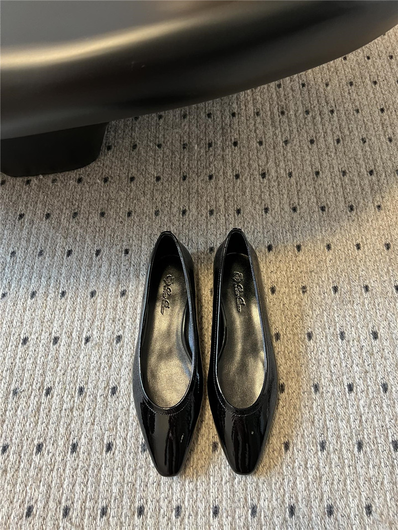 L0r0 P1ana rebecca ballerina flats black calfskin