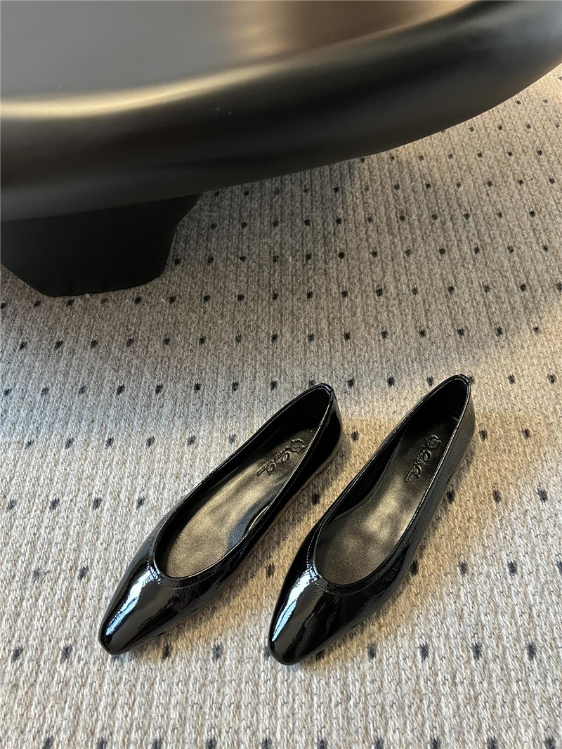 L0r0 P1ana rebecca ballerina flats black calfskin