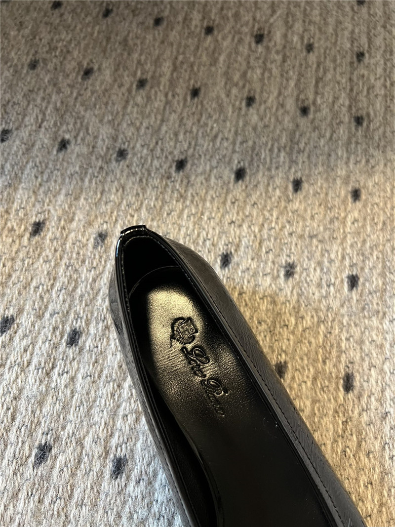 L0r0 P1ana rebecca ballerina flats black calfskin