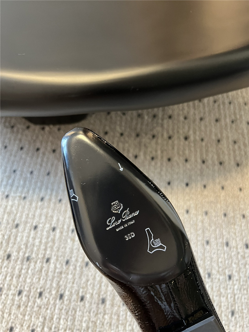 L0r0 P1ana rebecca ballerina flats black calfskin