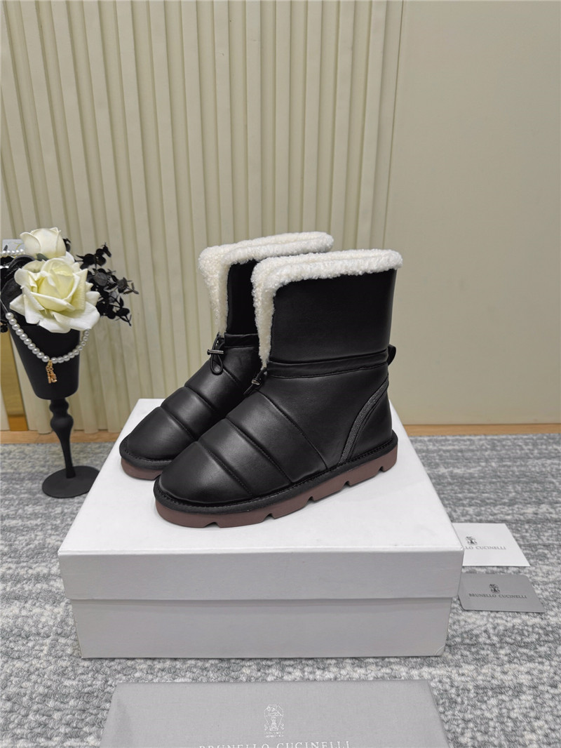 BC Black Calfskin Snow Boots