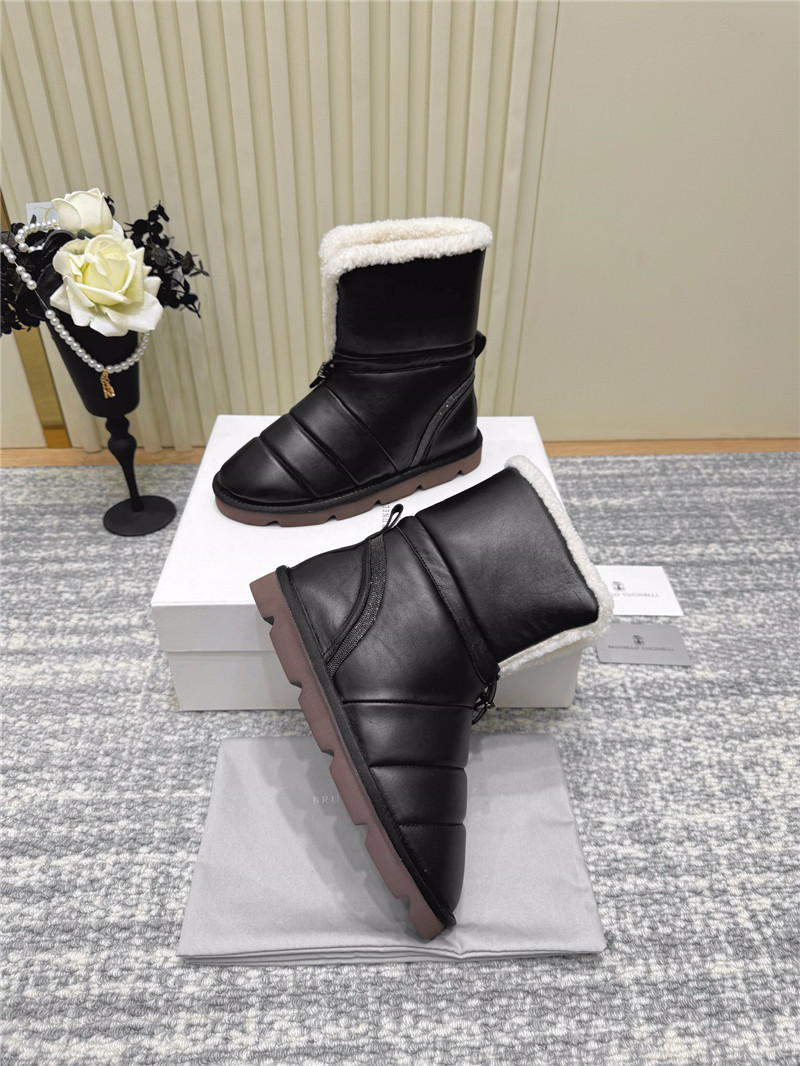 BC Black Calfskin Snow Boots