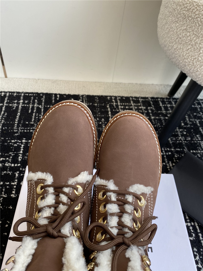 Ce1i*e kurt lace-up calfskin mid boot in brown