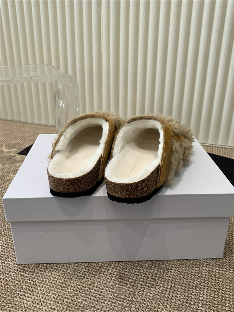 Ce1i*e brown suede and shearling mules