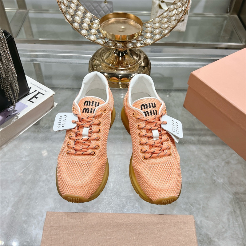 Miu Miu Orange Suede Sneakers