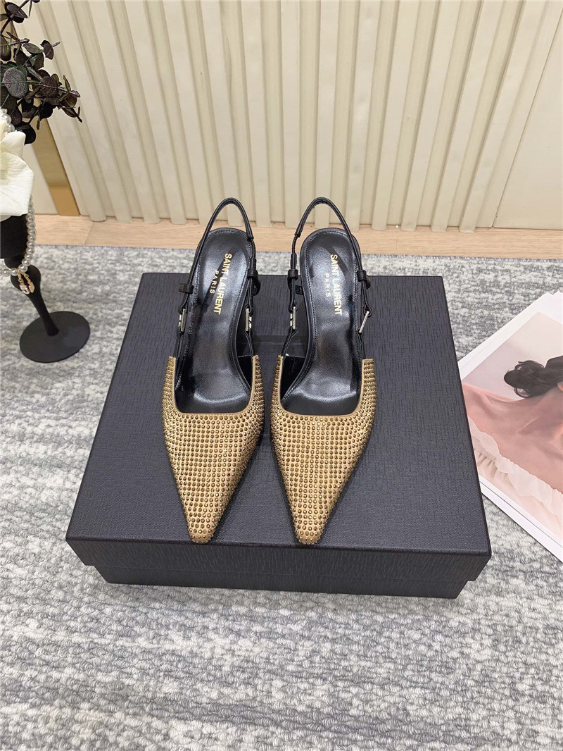 Sa1nt Lau*nt andree crystal-embellished slingbacks