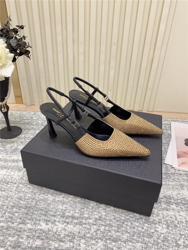 Sa1nt Lau*nt andree crystal-embellished slingbacks