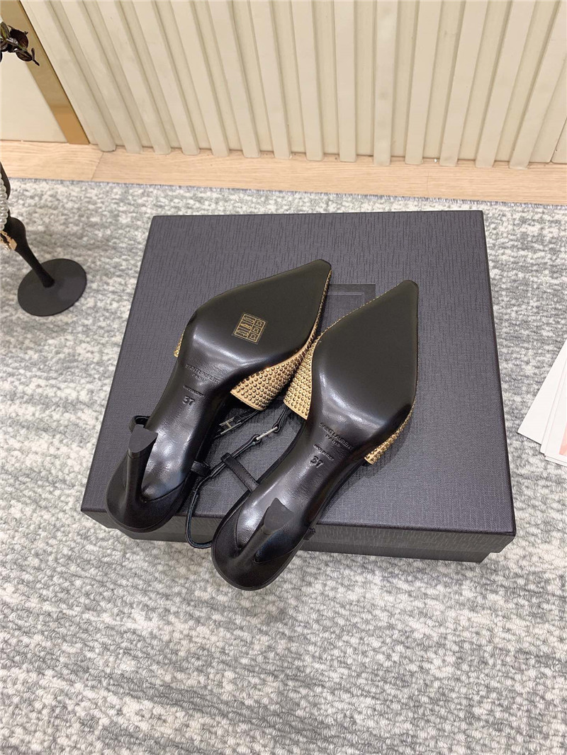 Sa1nt Lau*nt andree crystal-embellished slingbacks