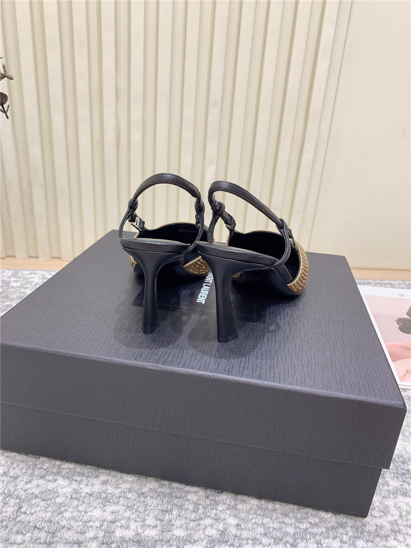 Sa1nt Lau*nt andree crystal-embellished slingbacks