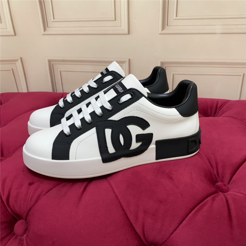 Dolce & Gabbana D&G White Black Low Top Sneakers