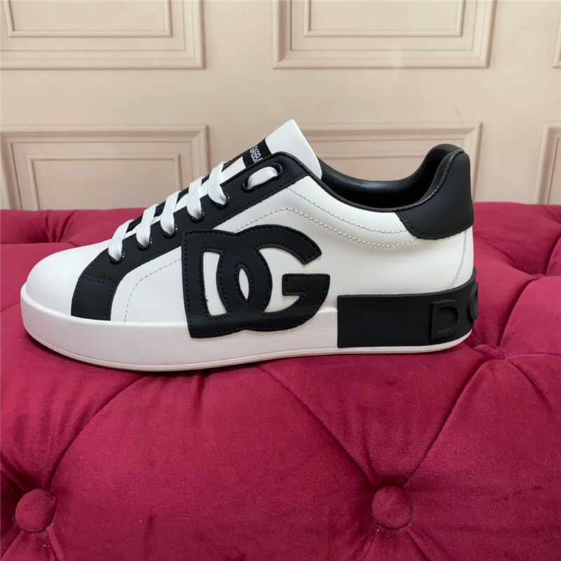 Dolce & Gabbana D&G White Black Low Top Sneakers