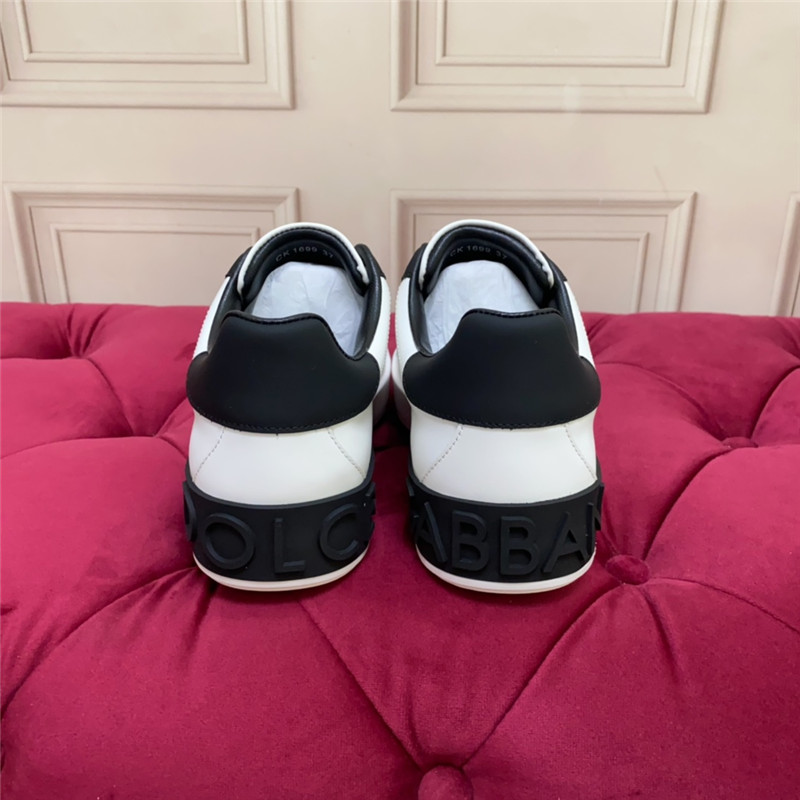 Dolce & Gabbana D&G White Black Low Top Sneakers