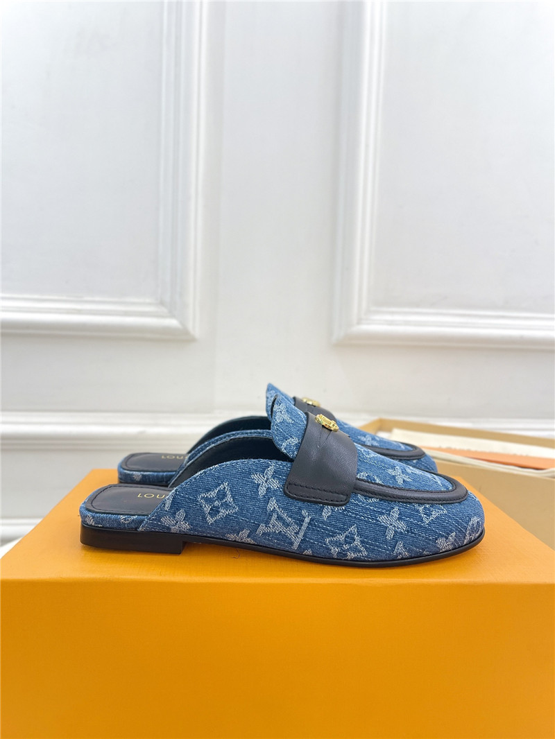 LV Soho Open Back Loafers Monogram Canvas