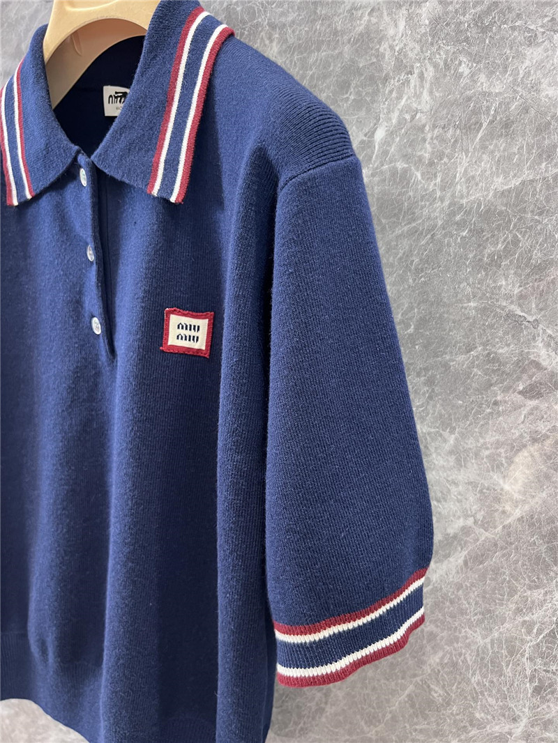 M1um1u knitted short-sleeved top