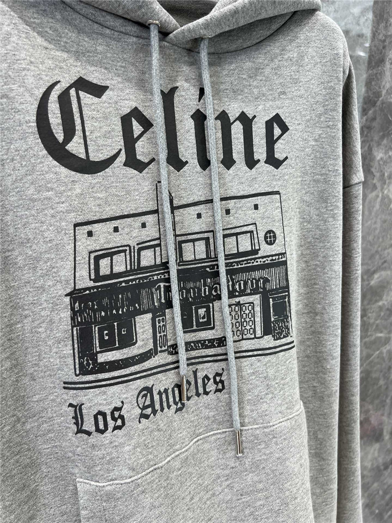 Ce1i*e grey printed cotton hoodie