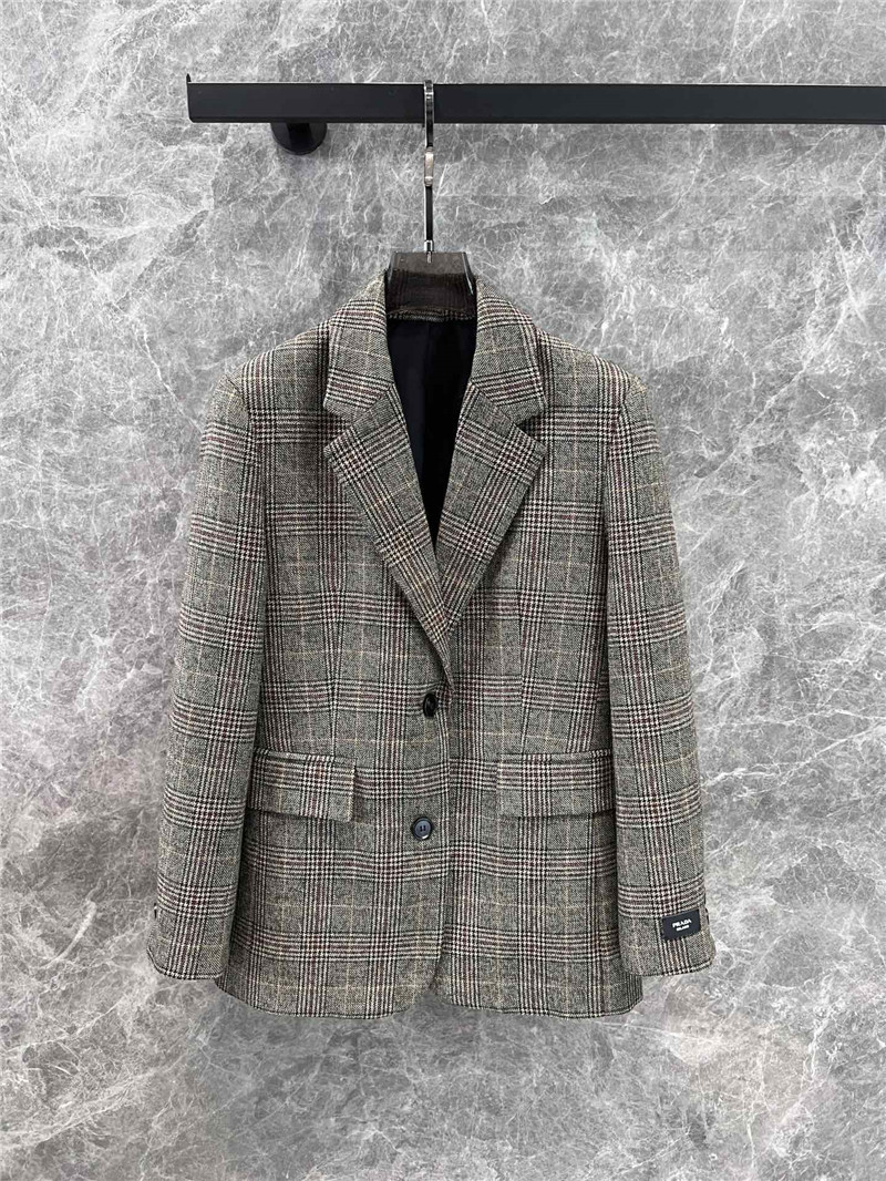 Pra*a check suit jacket