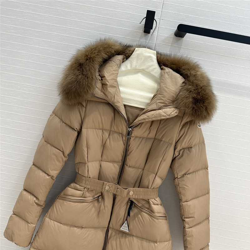 Moncler long hooded down jacket