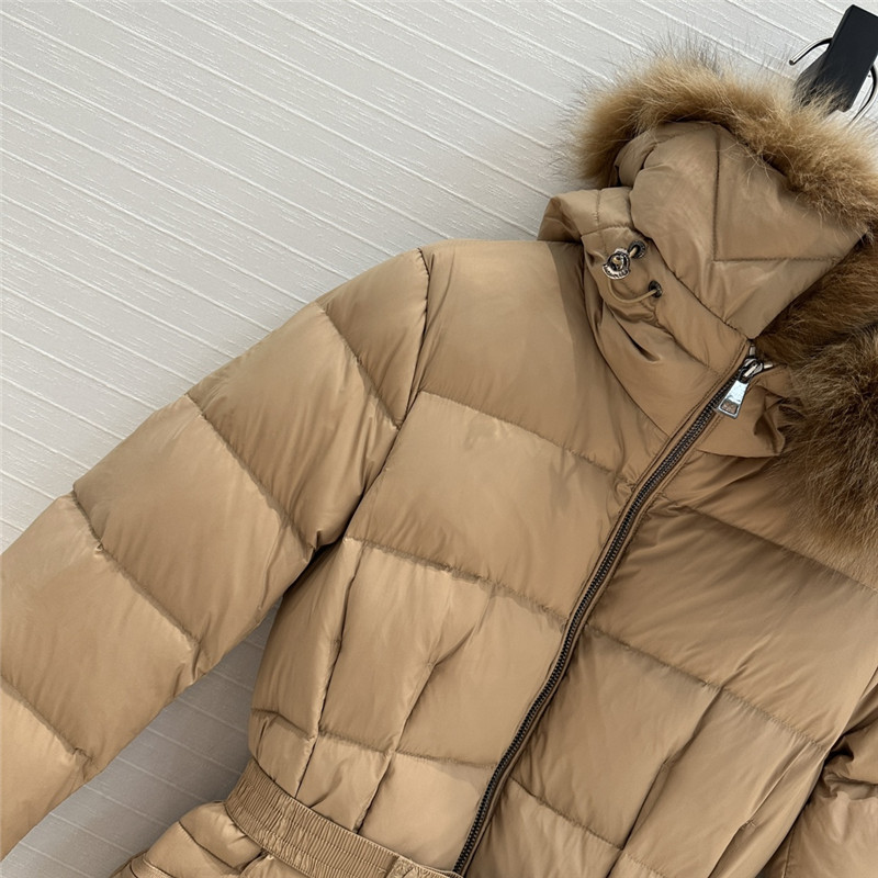 Moncler long hooded down jacket