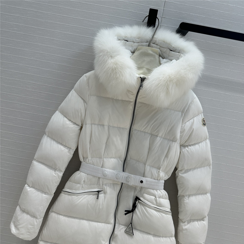 Moncler long hooded down jacket