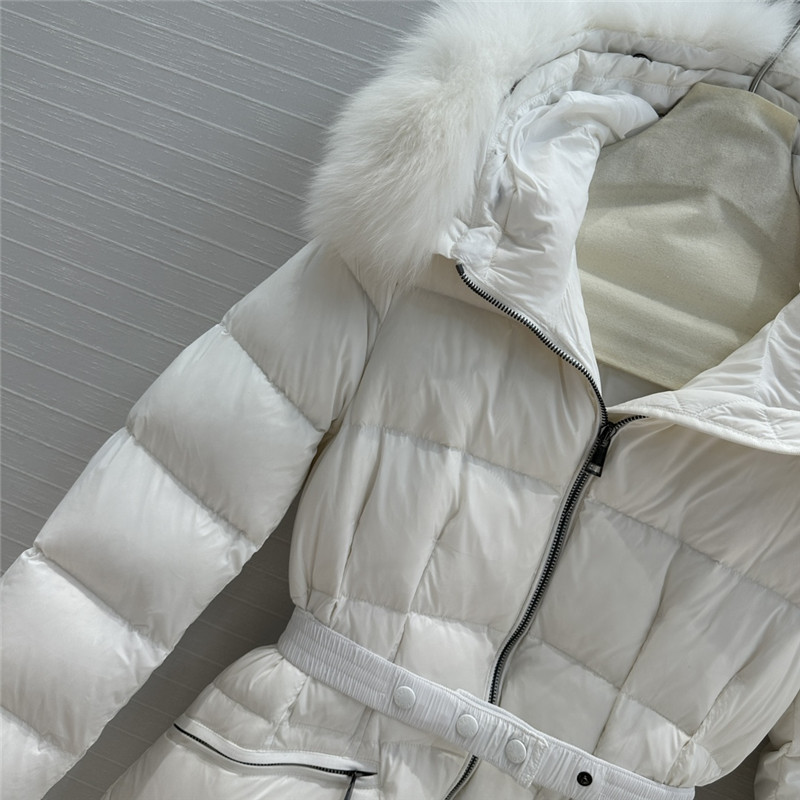Moncler long hooded down jacket