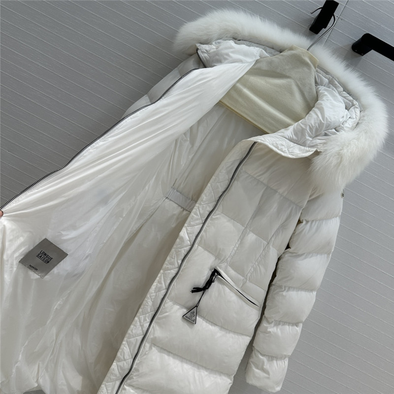 Moncler long hooded down jacket