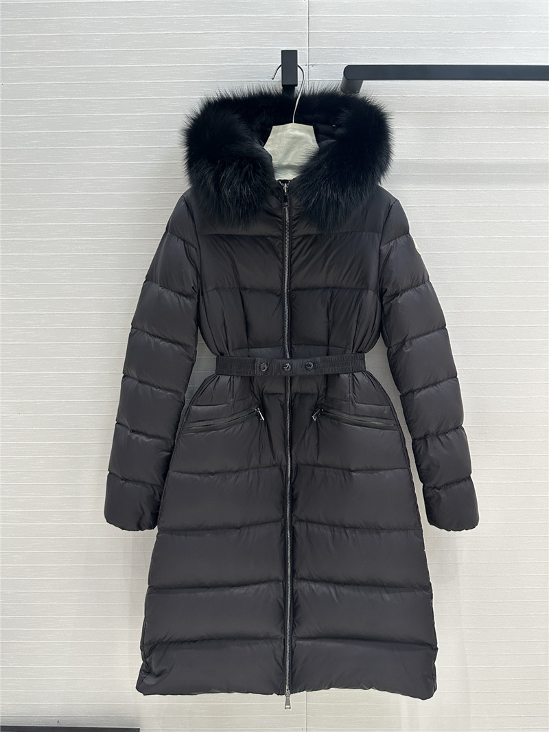 Moncler long hooded down jacket