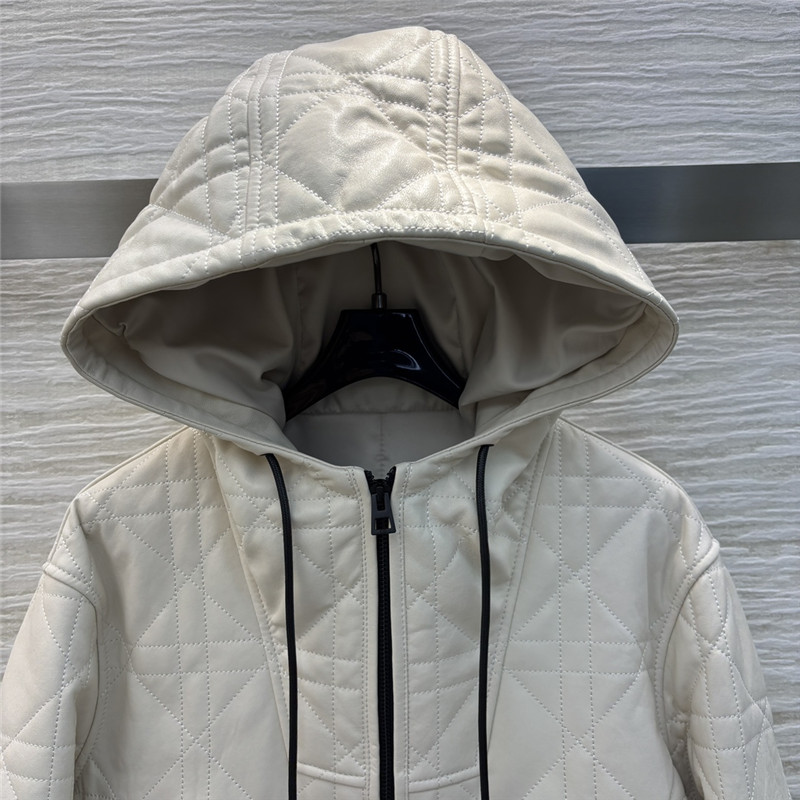 D10r hooded quilted leather jacket