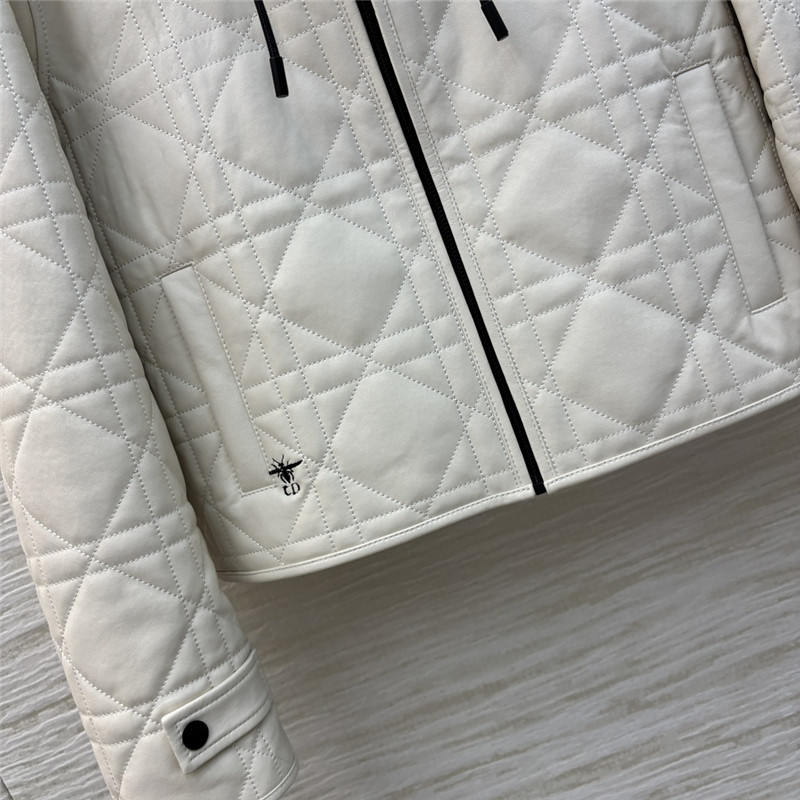 D10r hooded quilted leather jacket