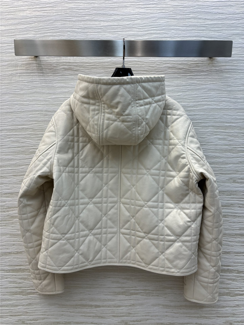 D10r hooded quilted leather jacket