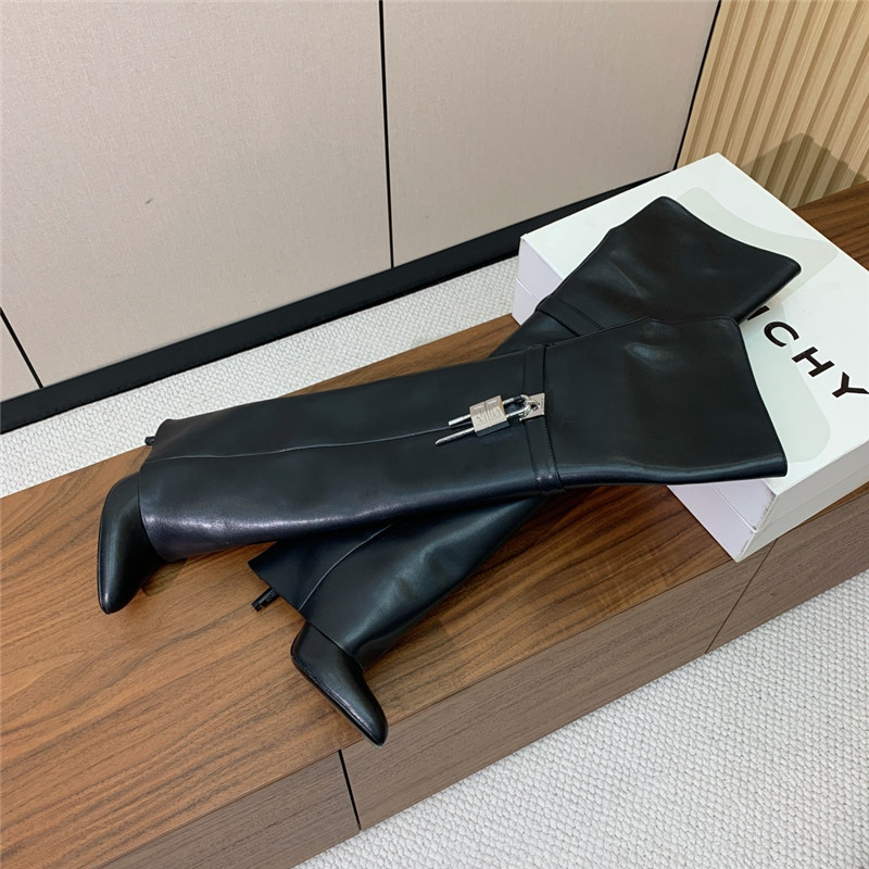 Givenchy Shark Lock Leather Over-the-Knee Boots