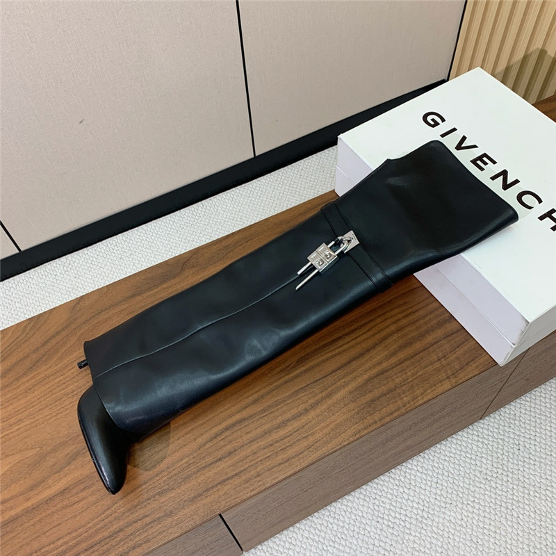 Givenchy Shark Lock Leather Over-the-Knee Boots
