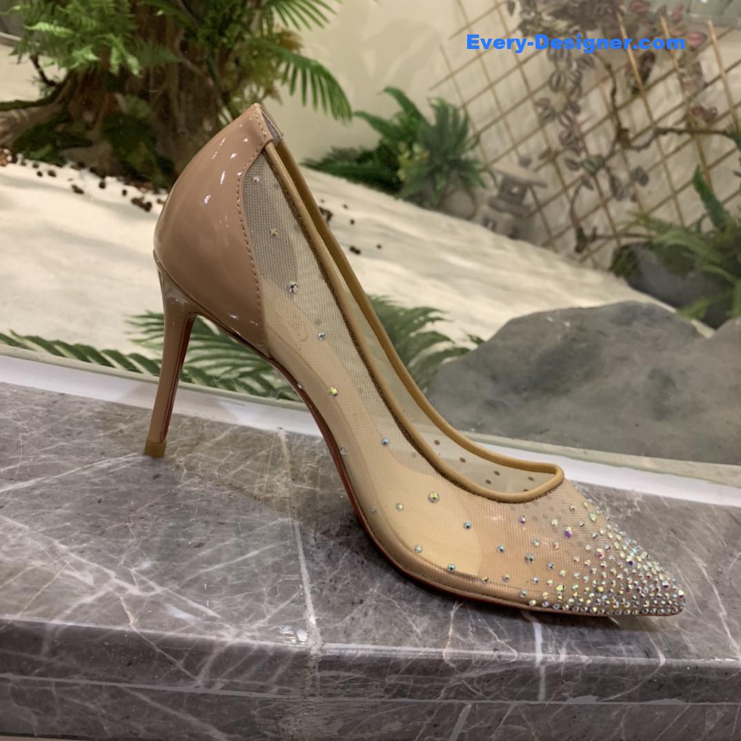 Chr1st1an louboutin rhinestone mesh pumps
