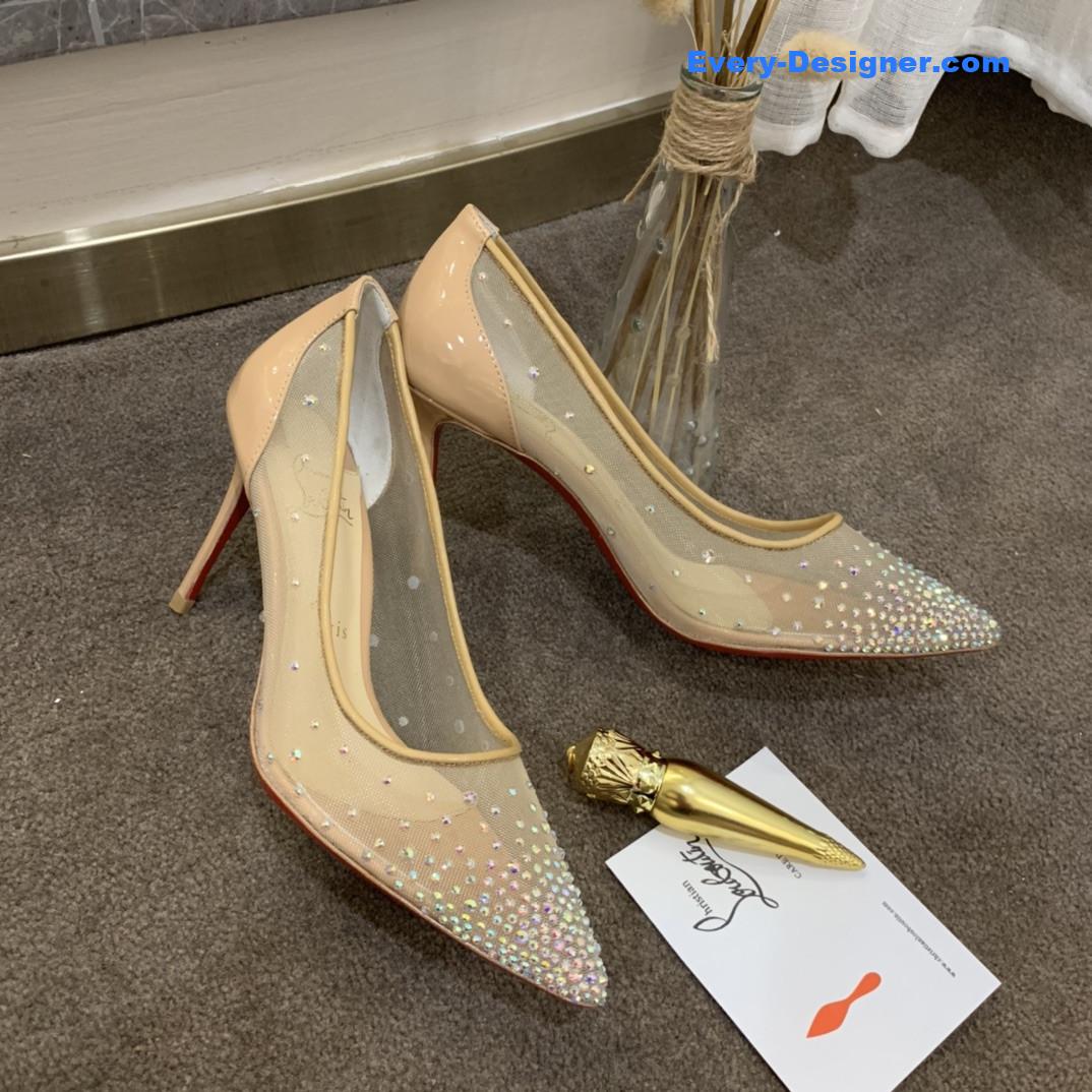 Chr1st1an louboutin rhinestone mesh pumps