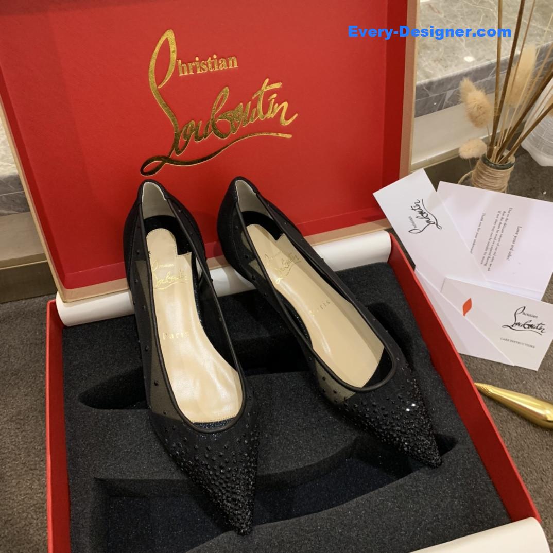 Chr1st1an louboutin rhinestone mesh pumps