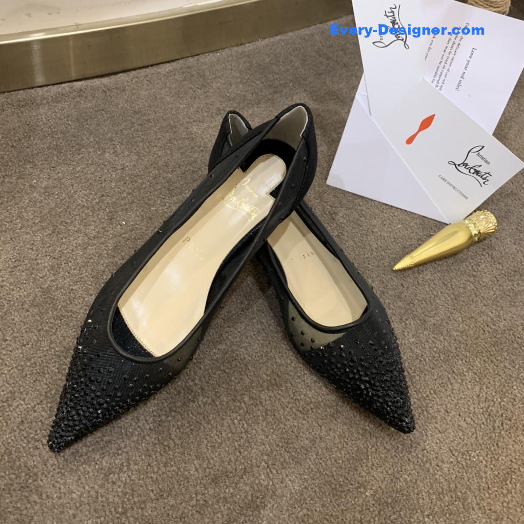 Chr1st1an louboutin rhinestone mesh pumps