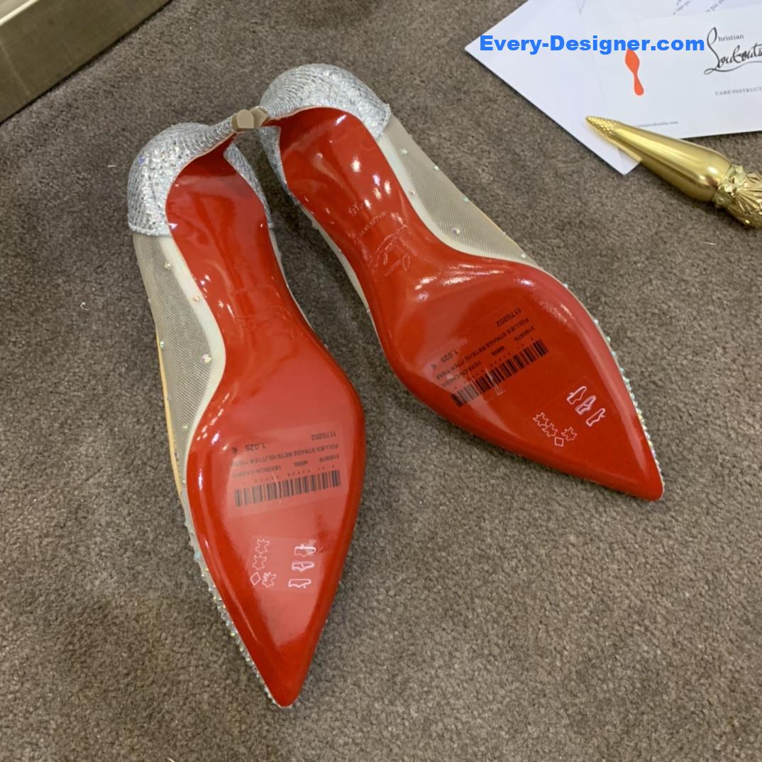 Chr1st1an louboutin rhinestone mesh pumps