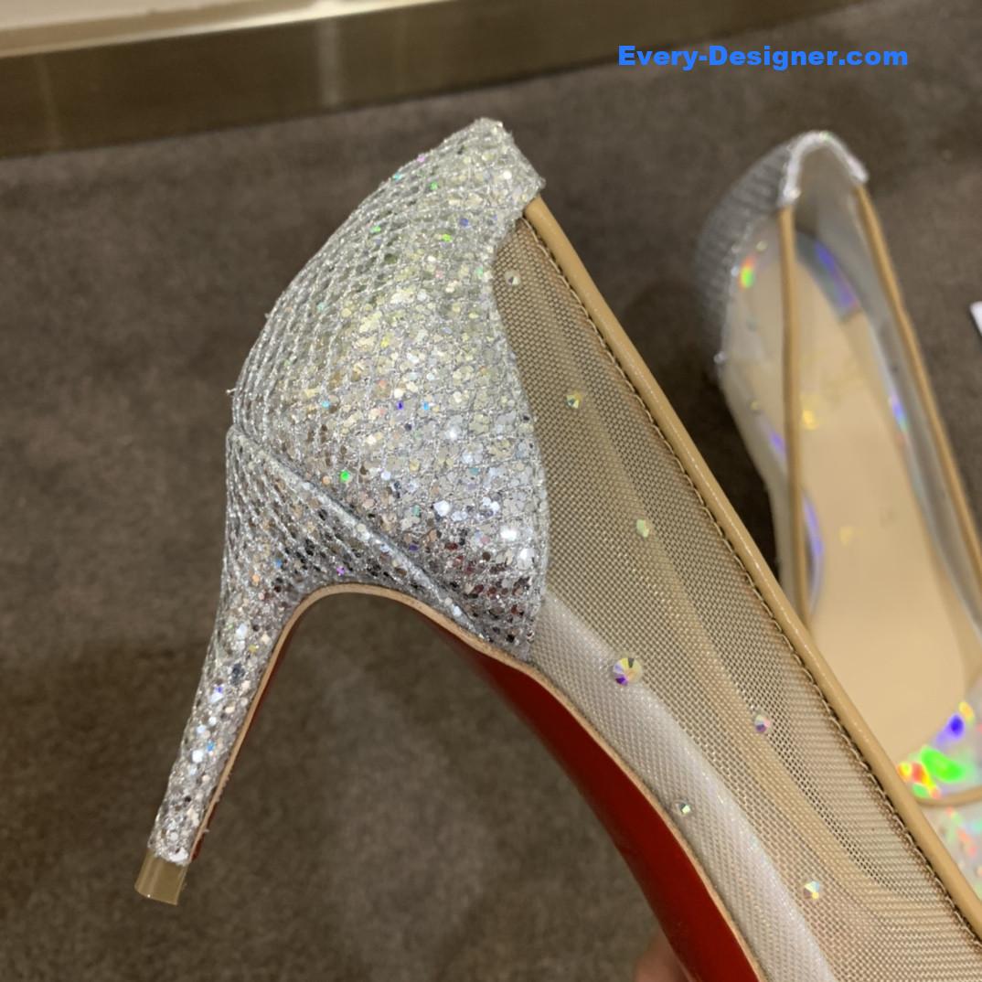 Chr1st1an louboutin rhinestone mesh pumps