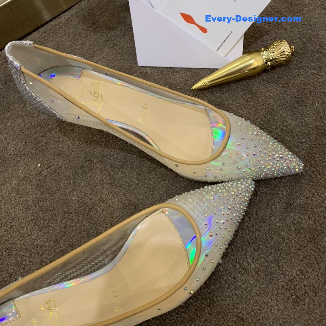 Chr1st1an louboutin rhinestone mesh pumps