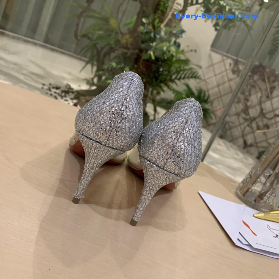 Chr1st1an louboutin rhinestone mesh pumps