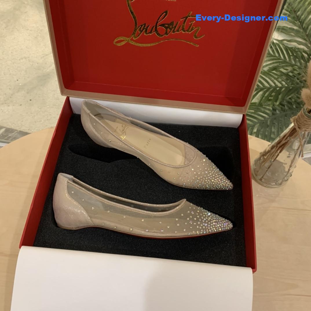 Chr1st1an louboutin rhinestone mesh pumps