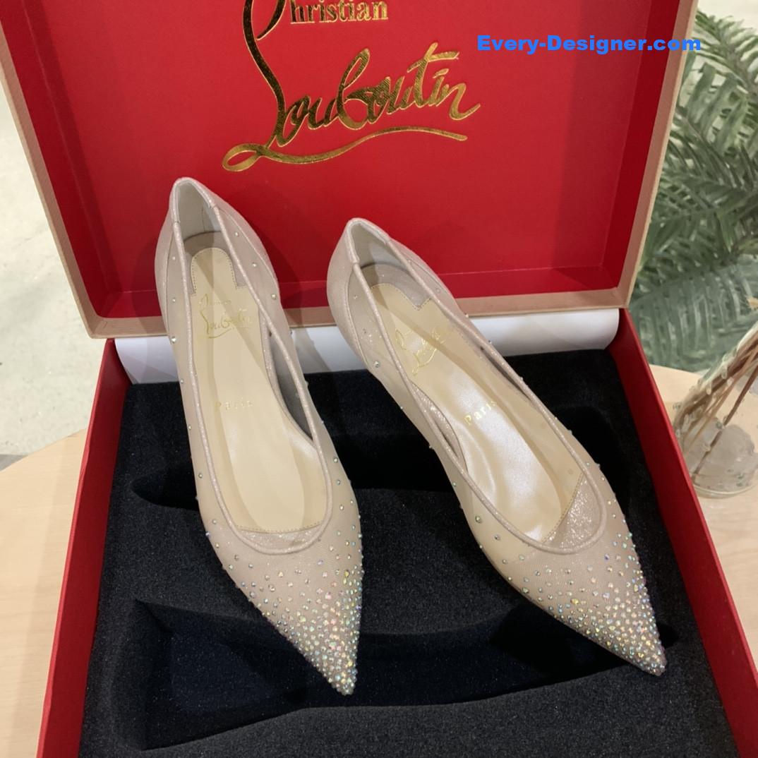 Chr1st1an louboutin rhinestone mesh pumps